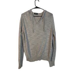 Express Gray Hooded Long Sleeve Pullover Sweatshirt Women Sz L